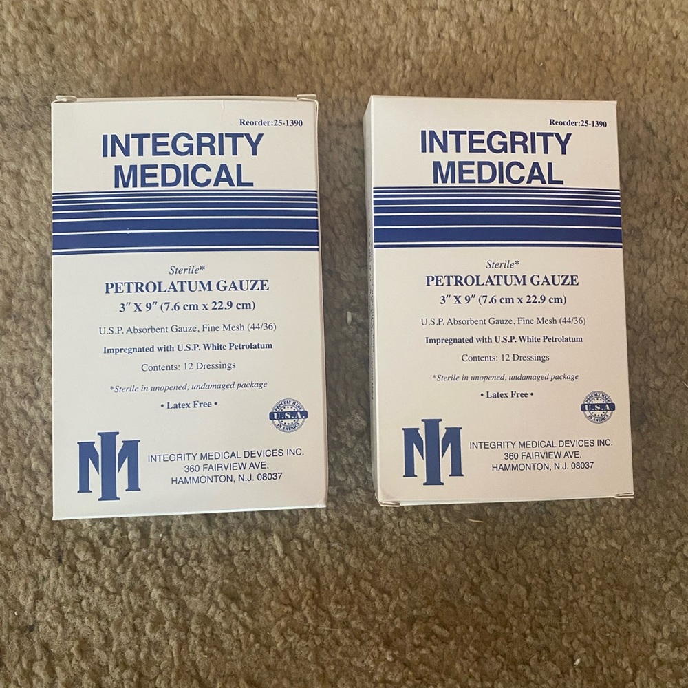 2 boxes petroleum petrolatum gauze 24 total individual sealed first aid